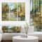 Designart - Trees by the River - Landscapes Painting Print on Wrapped Canvas set